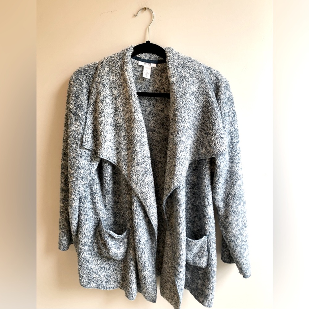 Alfani Intimidates Women’s L Cozy Warm Cardigan Blue & White